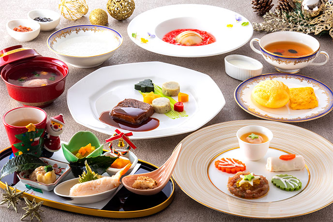 ホテルのやわらかコース料理